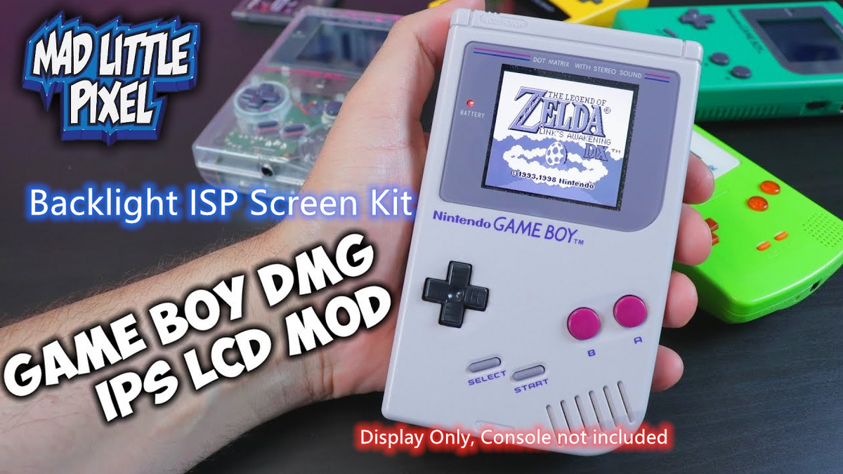 Game Boy DMG IPS Screen With Ribbon Cable No Cut Soldering