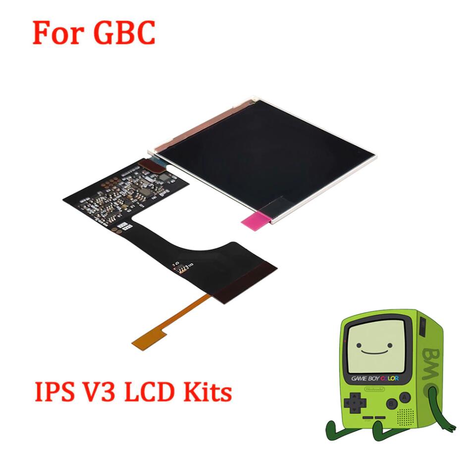 Full Screen Display for Game Boy Color IPS LCD V3 GBC IPS LCD Backlight  kits brightness