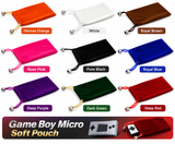 GAME BOY Micro Soft Pouch Case Carry Velvet Fleece Lining Bag in 9 Colors