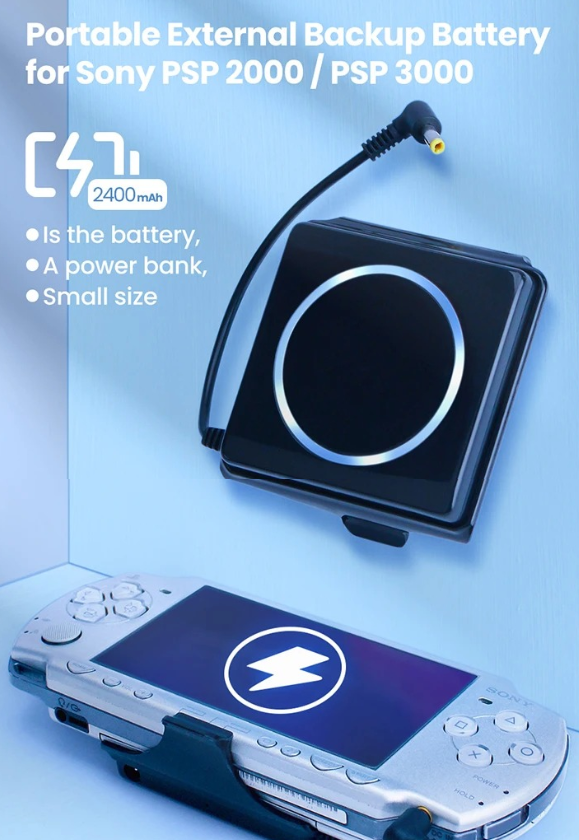 2400mAh PSP 2000 3000 Battery Clip Backpack Back mounted battery pack