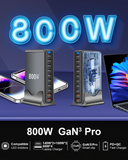 800W USB C Fast Charger 10 Port USB Charging Station GaN 3 140W PD PPS Port