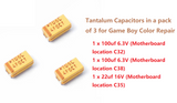 3 Capacitor kit for GameBoy Color GBC power sound dim screen colour internal