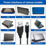 USB Charging Cable for Nintendo 3DS NEW 3DS XL/LL 2DS New 2DS XL Consoles