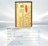 3.7V 1800mAh CTR-003 CTR003 Gold Editon Rechargeable Li-ion Battery for 3DS 2DS