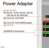 4 USB TYPE-C USB C Power Adapter PD 48W QC3.0 5V 2.4A 18W Charger For Huawei/Sam