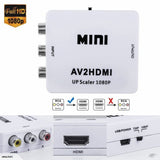 Mini RCA AV to HDMI Converter Adapter Composite AV2HDMI Upscaler 1080P HDTV DVD