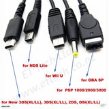 5 In 1 USB Charging Cable for 3DS NDS GBAsp GBM WIIU