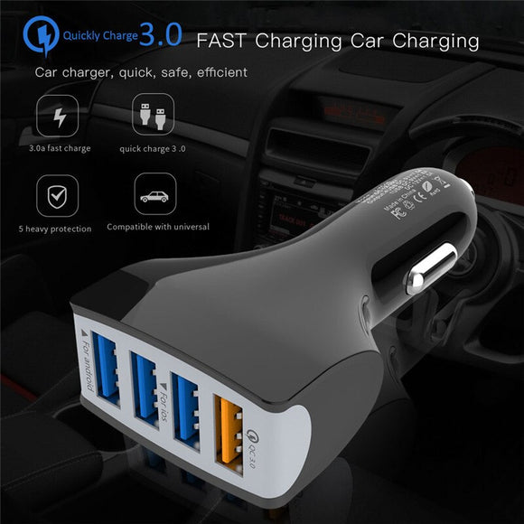 Quick Charge QC 3.0 Car Charger 4 Ports USB For Android Apple Phone Fast Charge