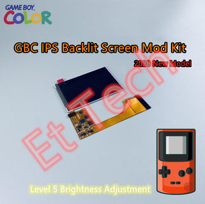 New Tech 5 level Brightness Gameboy Color GBC IPS Backlit Screen Mod Kit