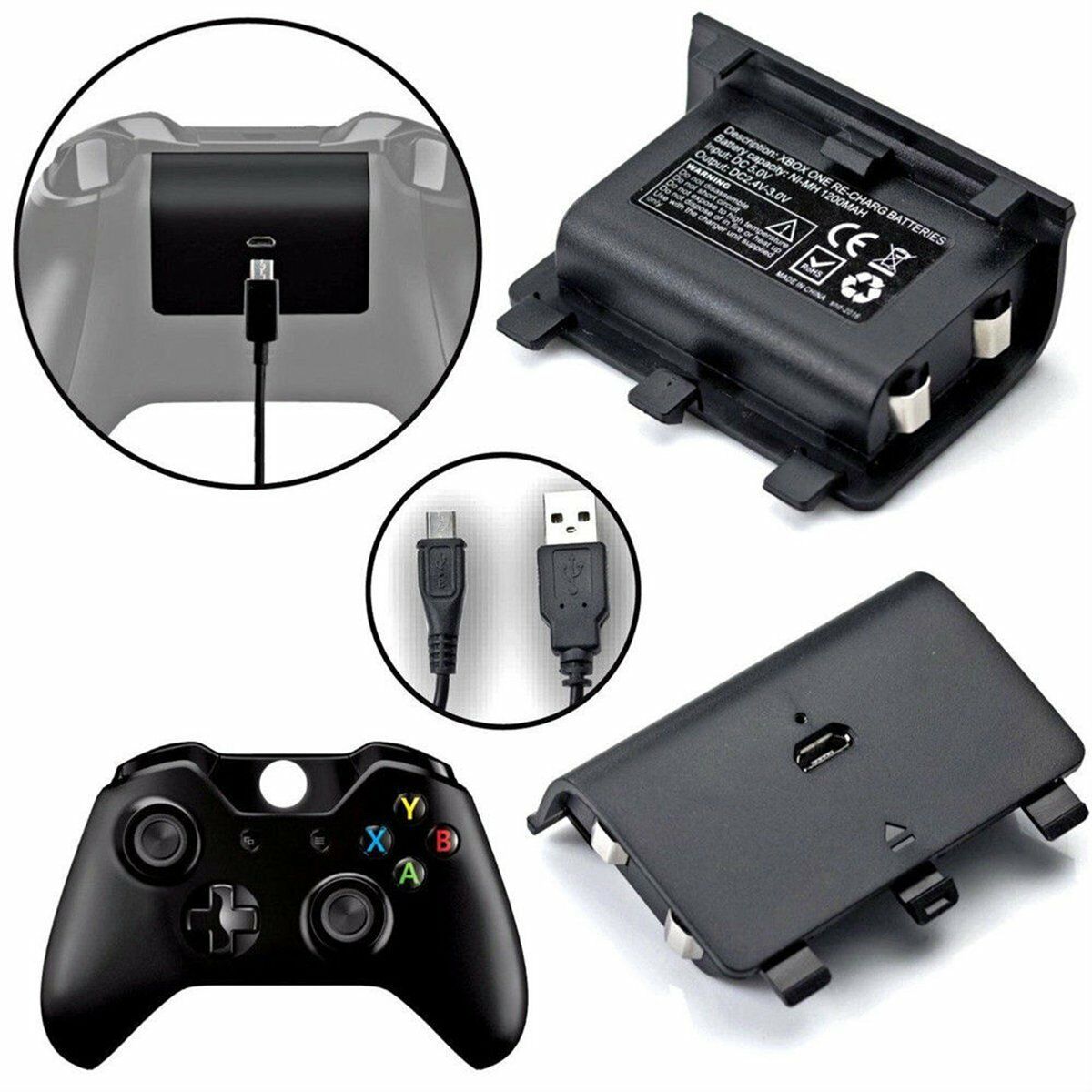 1200mAh Rechargeable Battery Pack for Xbox One /S Wireless Controller+ ...